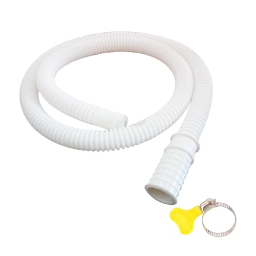 Jinmoioy エアコン用ドレンホース クーラー 洗濯機用ホース 補修 延長用ドレンホース 厚くなった日焼け止め ドレンホース 除湿機排水ホース 接続クランプ エアコン室外機ドレンパイプ 排水 ホースクランプ付き 流し排水栓ホース (2m)